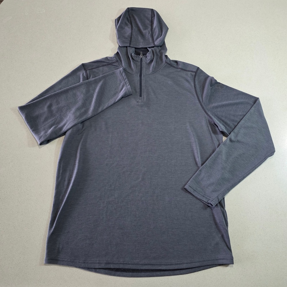 Under Armour Threadborne HeatGear Mens Medium Gray 1/4 Zip Hoodie Loose Fit